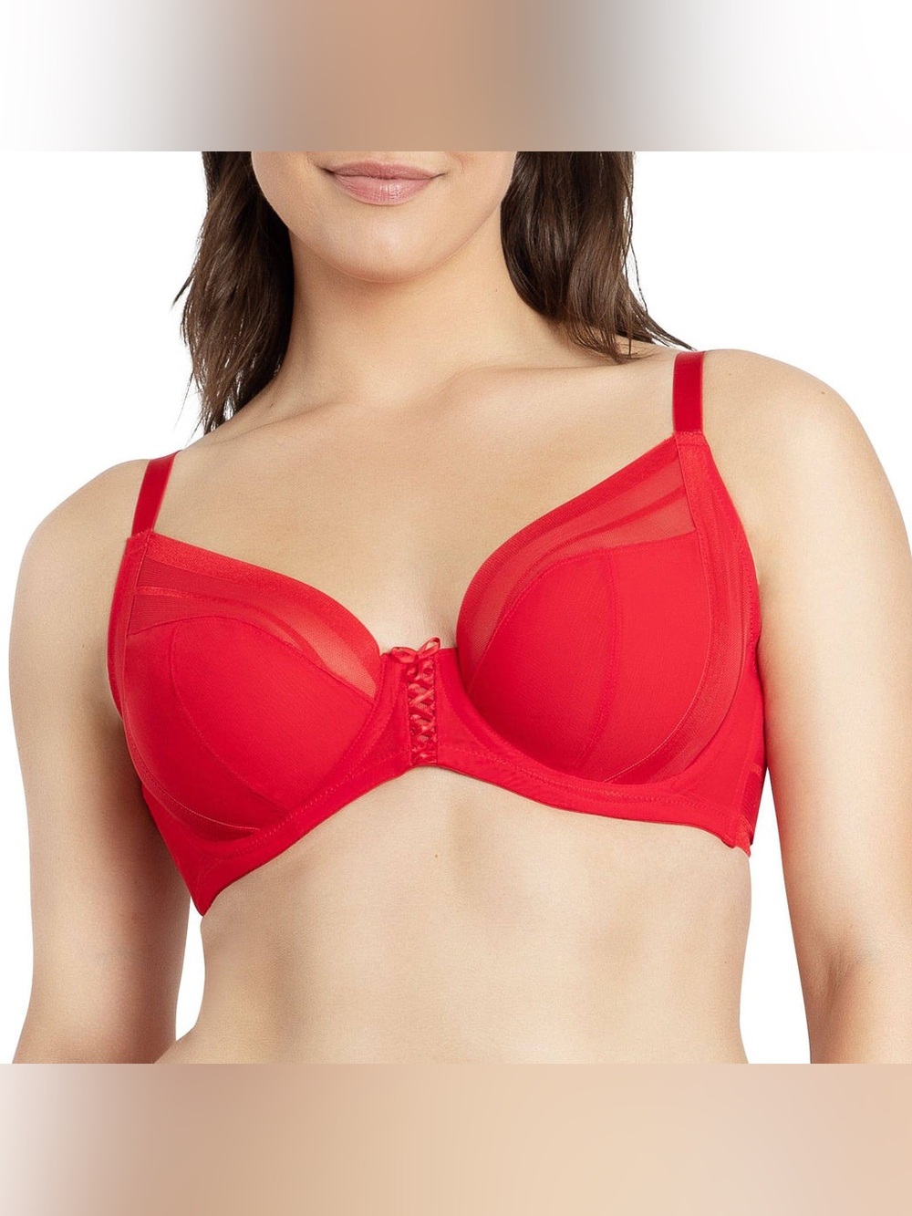 NWT Parfait Shea Full Bust Unlined Plunge Bra - Racing Red 30H